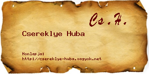 Csereklye Huba névjegykártya